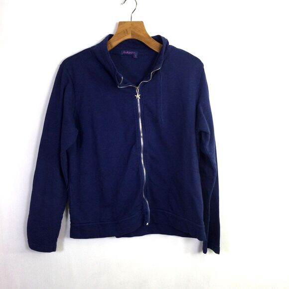 Fresh Produce Tops - Fresh Produce Womens Sweatshirt Full zip-Up Long Sleeves Moonlight Blue Size XL